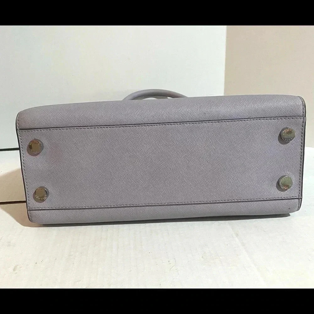 Michael kors grey saffiano leather satchel handbag